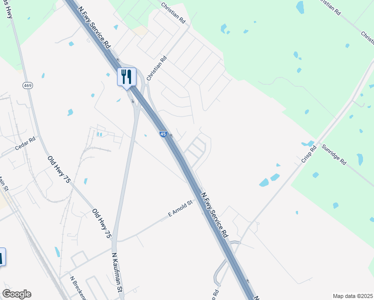 map of restaurants, bars, coffee shops, grocery stores, and more near 103 Lilac Lane in Ennis