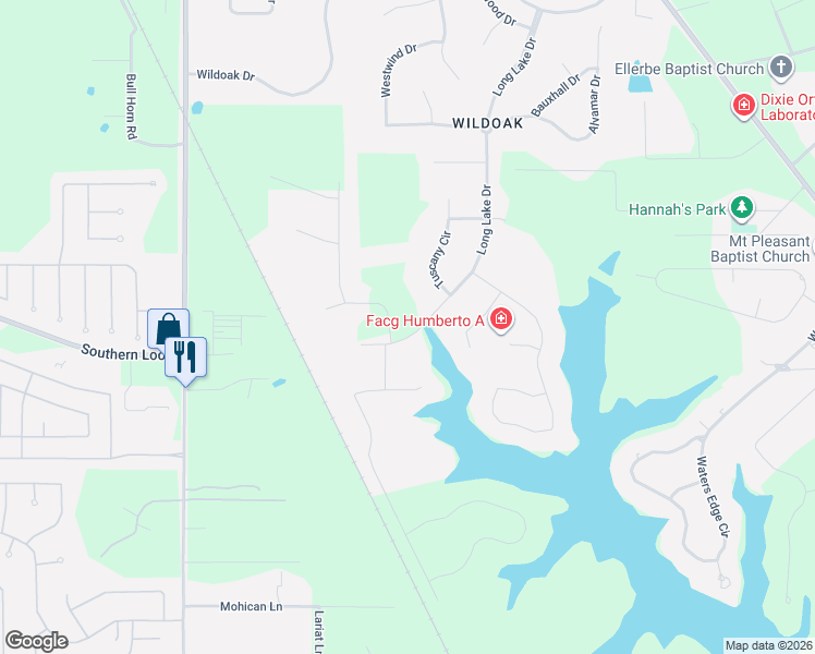 map of restaurants, bars, coffee shops, grocery stores, and more near 2807 Falmoth Drive in Shreveport