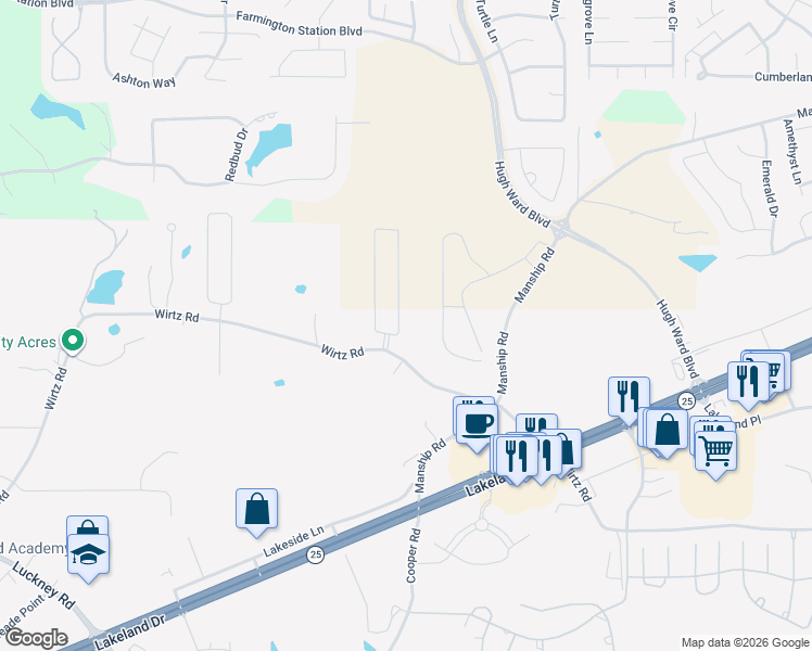 map of restaurants, bars, coffee shops, grocery stores, and more near 212 Bellamy Court in Flowood