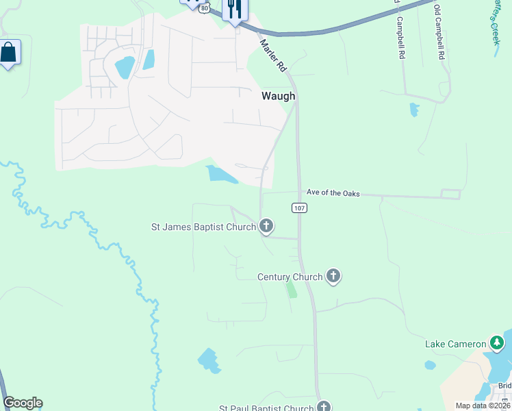 map of restaurants, bars, coffee shops, grocery stores, and more near 229-287 Saint James Church Loop in Pike Road