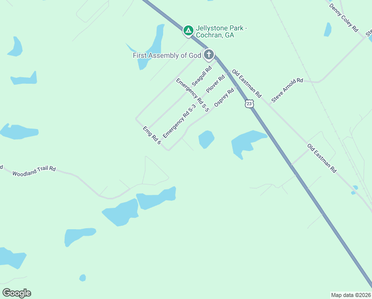 map of restaurants, bars, coffee shops, grocery stores, and more near Emg Road S-4 in Cochran