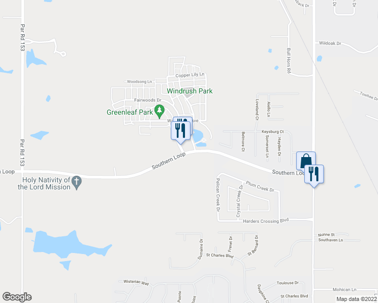 map of restaurants, bars, coffee shops, grocery stores, and more near 1023 Provenance Place Boulevard in Shreveport