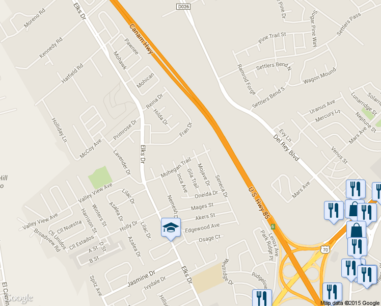 map of restaurants, bars, coffee shops, grocery stores, and more near 4171 Mojave Drive in Las Cruces