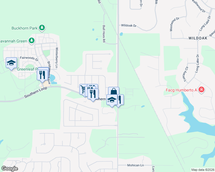 map of restaurants, bars, coffee shops, grocery stores, and more near 10493 Keysburg Court in Shreveport