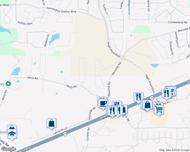 map of restaurants, bars, coffee shops, grocery stores, and more near 212 Bellamy Court in Flowood