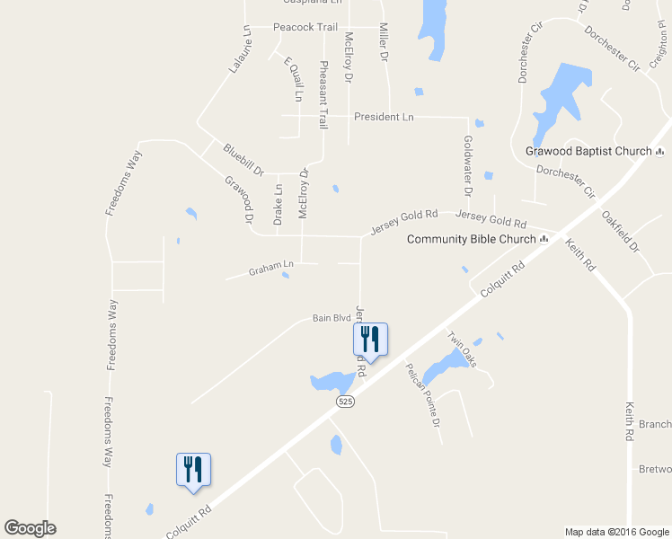 map of restaurants, bars, coffee shops, grocery stores, and more near 6431 Graham Circle in Keithville