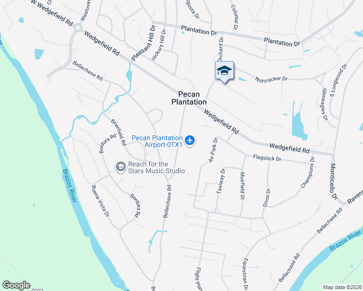 map of restaurants, bars, coffee shops, grocery stores, and more near 9006 Woodlawn Drive in Granbury