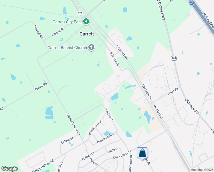 map of restaurants, bars, coffee shops, grocery stores, and more near 102 Holly Loop in Ennis