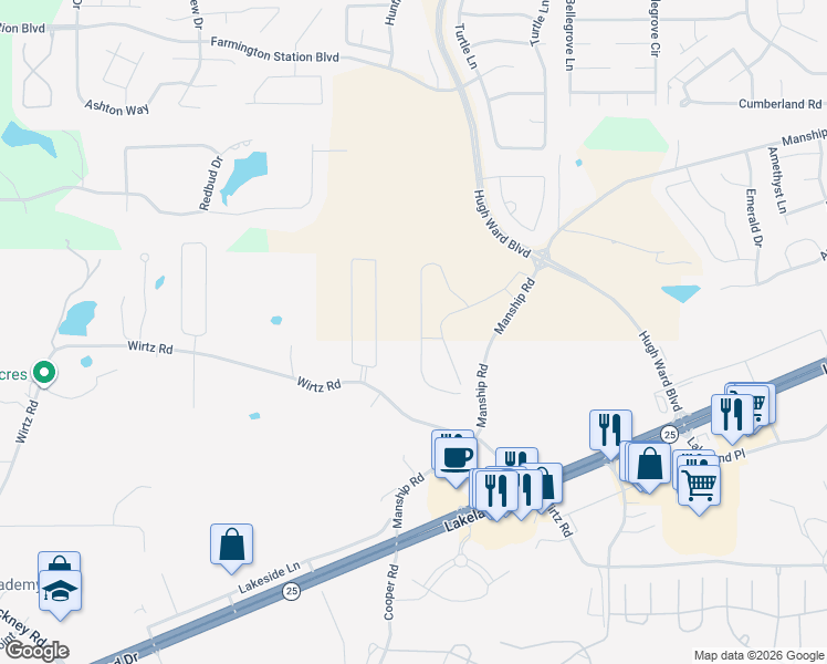 map of restaurants, bars, coffee shops, grocery stores, and more near 212 Bellamy Court in Flowood