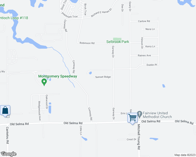 map of restaurants, bars, coffee shops, grocery stores, and more near 149 Sunset Ridge in Montgomery