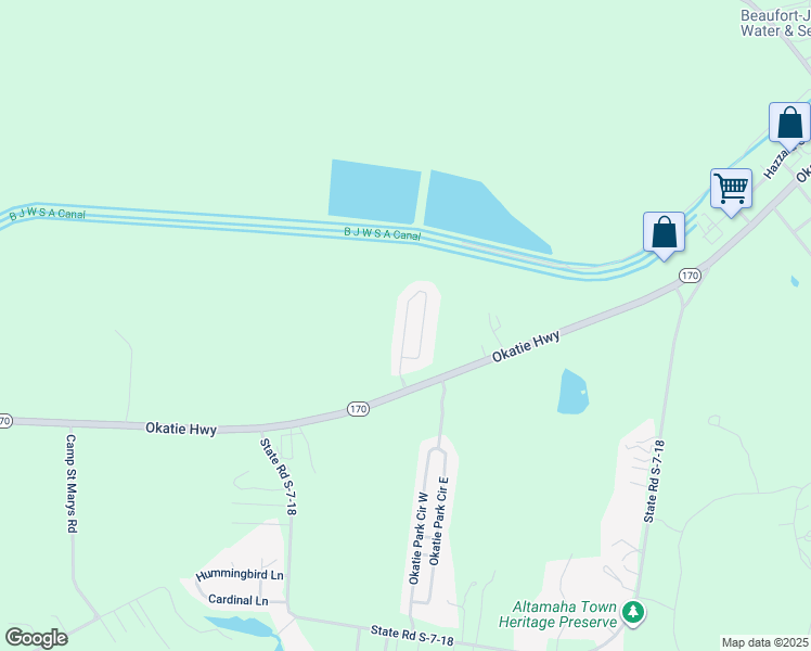 map of restaurants, bars, coffee shops, grocery stores, and more near 660 Mid Way Circle in Ridgeland