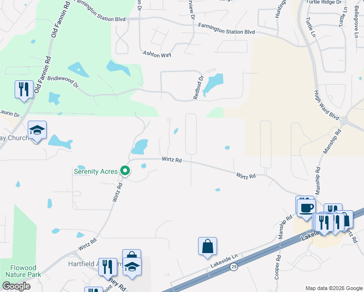 map of restaurants, bars, coffee shops, grocery stores, and more near 159 Britton Circle in Flowood