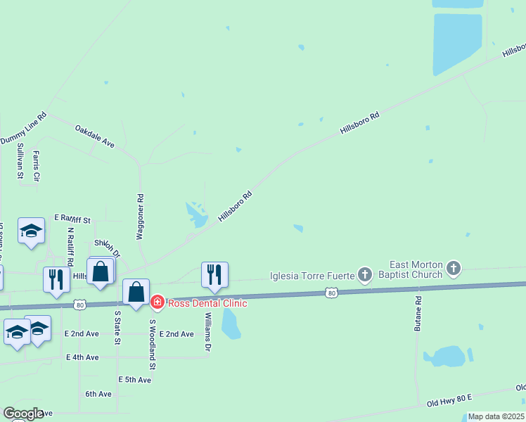 map of restaurants, bars, coffee shops, grocery stores, and more near 905-1077 Hillsboro Road in Morton