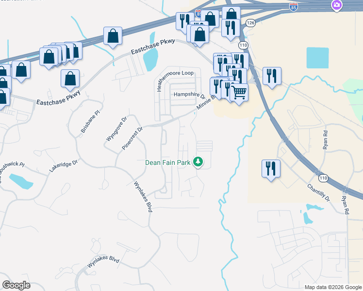 map of restaurants, bars, coffee shops, grocery stores, and more near 7120 Fain Park Dr in Montgomery