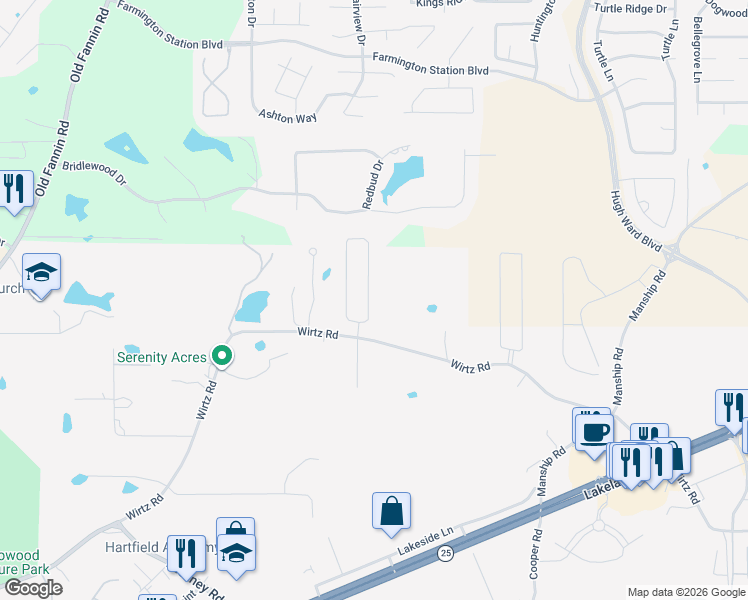 map of restaurants, bars, coffee shops, grocery stores, and more near 116 Britton Circle in Flowood