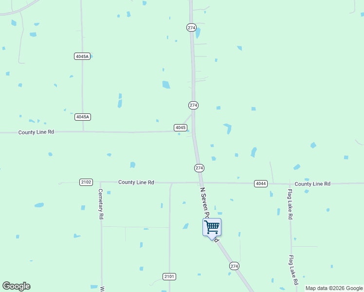 map of restaurants, bars, coffee shops, grocery stores, and more near 20040 Texas 274 in Kemp