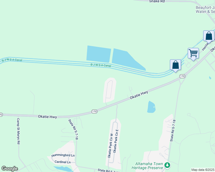 map of restaurants, bars, coffee shops, grocery stores, and more near 660 Mid Way Circle in Ridgeland