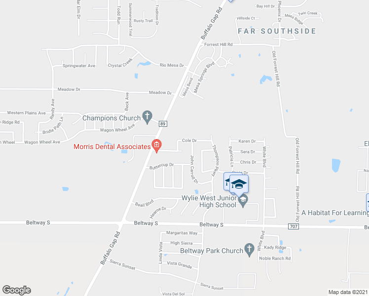 map of restaurants, bars, coffee shops, grocery stores, and more near 4518 Marlboro Drive in Abilene