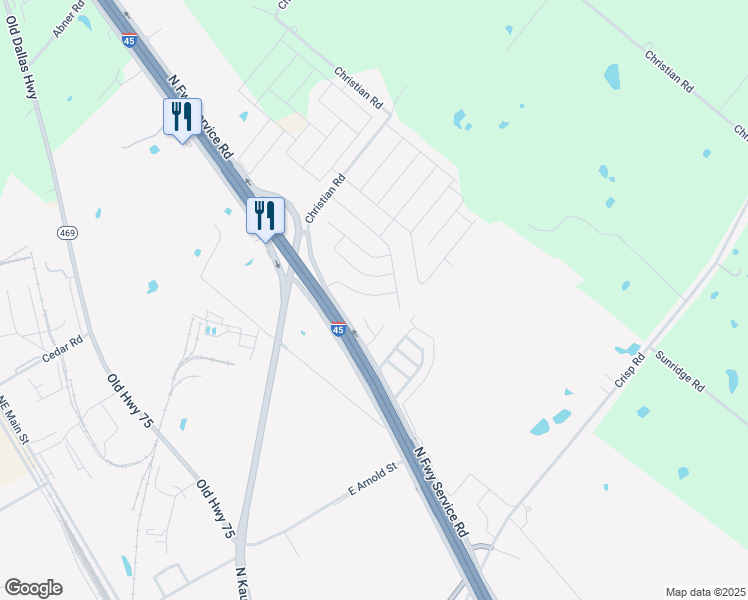 map of restaurants, bars, coffee shops, grocery stores, and more near 1405 Fantail Lane in Ennis
