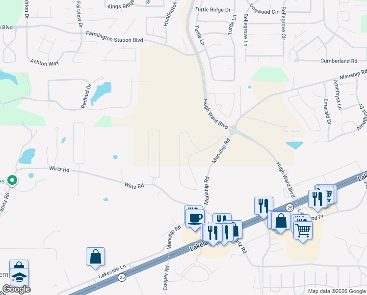 map of restaurants, bars, coffee shops, grocery stores, and more near 226 Bellamy Court in Flowood