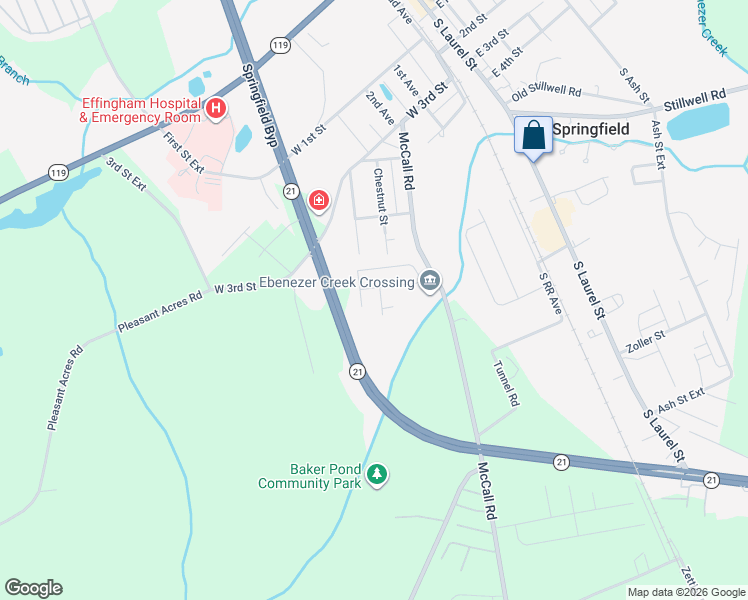 map of restaurants, bars, coffee shops, grocery stores, and more near 102 Holly Drive in Springfield