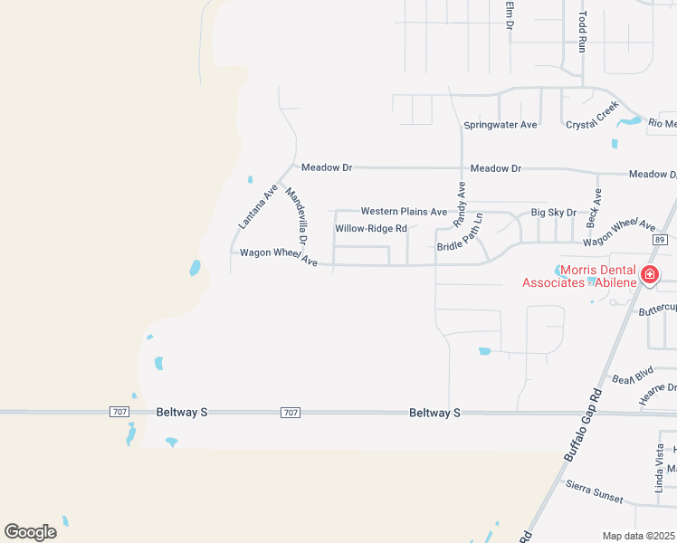 map of restaurants, bars, coffee shops, grocery stores, and more near 5445 Wagon Wheel Avenue in Abilene