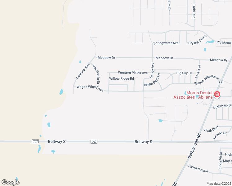 map of restaurants, bars, coffee shops, grocery stores, and more near 5417 Wagon Wheel Avenue in Abilene