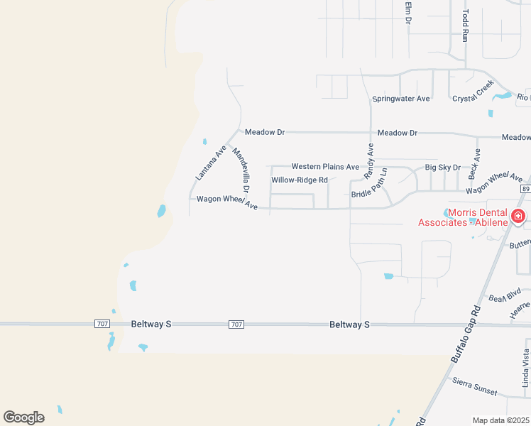 map of restaurants, bars, coffee shops, grocery stores, and more near 5445 Wagon Wheel Avenue in Abilene