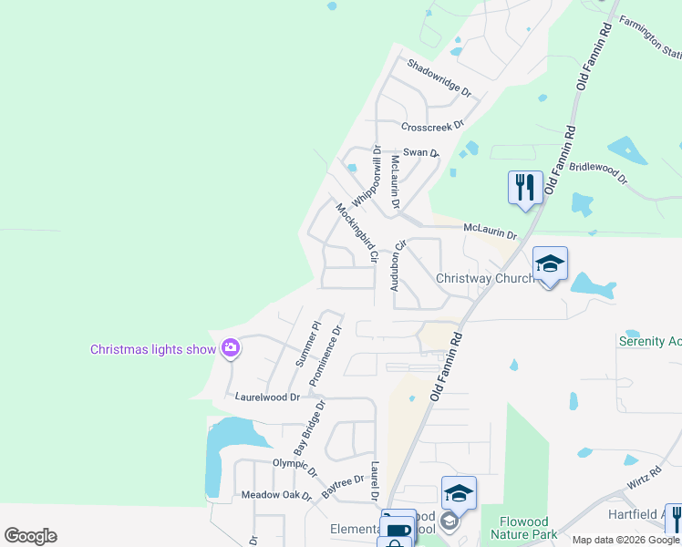 map of restaurants, bars, coffee shops, grocery stores, and more near 321 Evergreen Way in Brandon