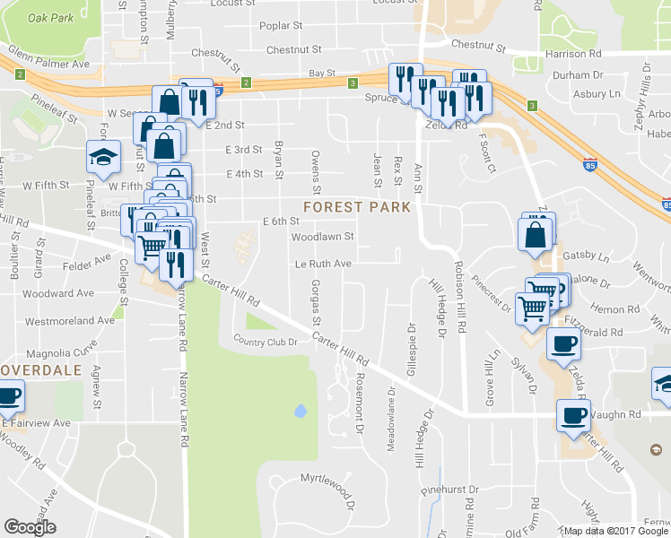 map of restaurants, bars, coffee shops, grocery stores, and more near 2006 Commodore Street in Montgomery
