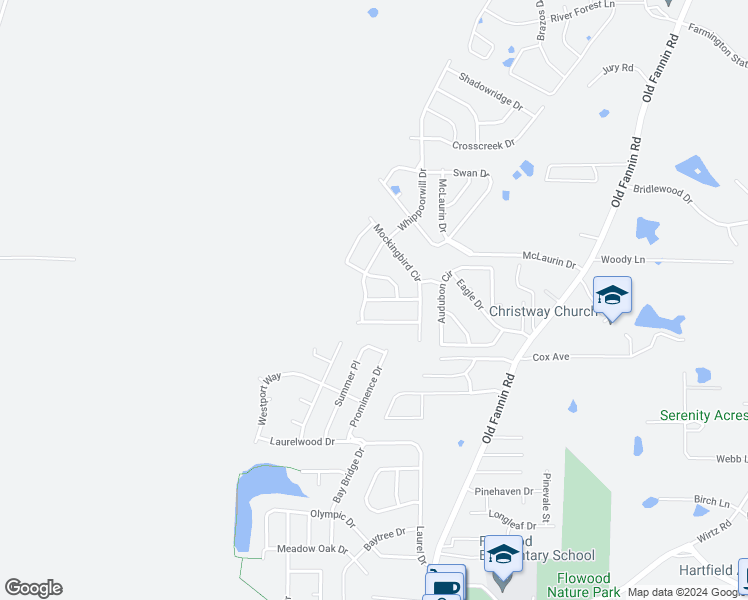map of restaurants, bars, coffee shops, grocery stores, and more near 716 Whippoorwill Drive in Brandon
