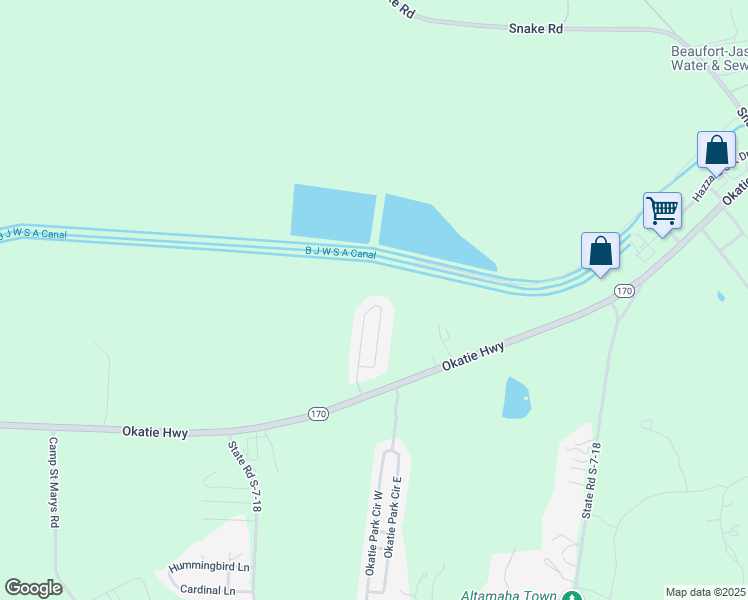 map of restaurants, bars, coffee shops, grocery stores, and more near 529 Mid Way Circle in Ridgeland