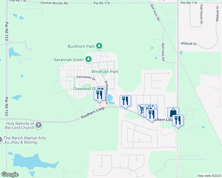 map of restaurants, bars, coffee shops, grocery stores, and more near 2025 Woodberry Avenue in Shreveport