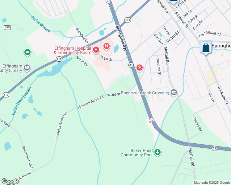 map of restaurants, bars, coffee shops, grocery stores, and more near 685 West 3rd Street in Springfield