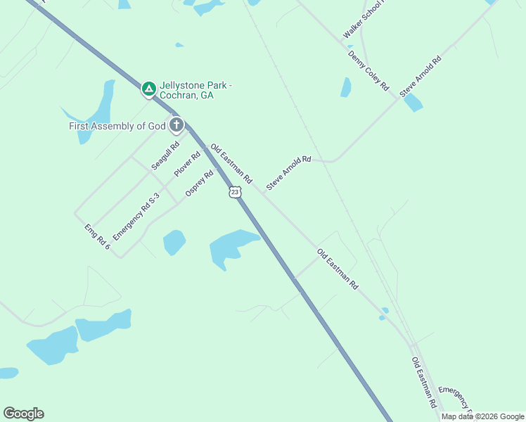 map of restaurants, bars, coffee shops, grocery stores, and more near 183 Old Eastman Road in Cochran