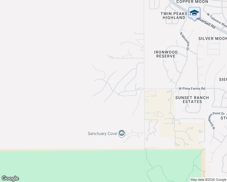 map of restaurants, bars, coffee shops, grocery stores, and more near West Spaulding Street in Marana