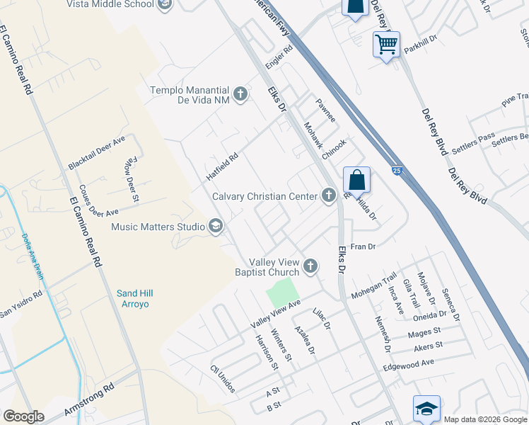 map of restaurants, bars, coffee shops, grocery stores, and more near 4249 Fireweed Drive in Las Cruces