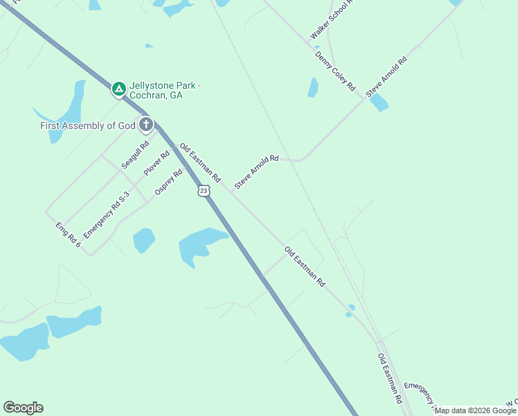 map of restaurants, bars, coffee shops, grocery stores, and more near 183 Old Eastman Road in Cochran