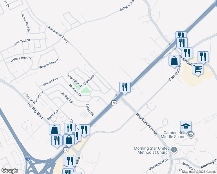 map of restaurants, bars, coffee shops, grocery stores, and more near 3208 Eagle Ridge Drive in Las Cruces