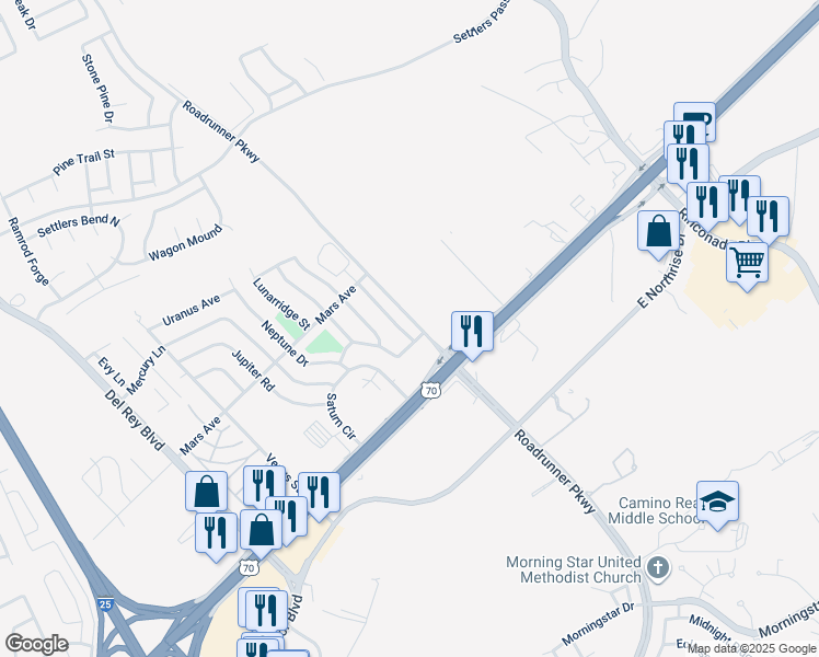 map of restaurants, bars, coffee shops, grocery stores, and more near 3212 Eagle Ridge Drive in Las Cruces