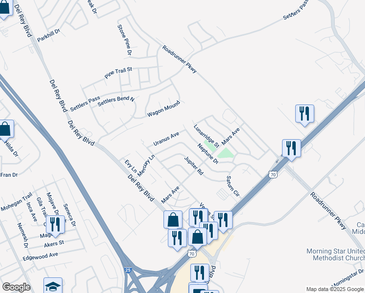 map of restaurants, bars, coffee shops, grocery stores, and more near 3335 Mercury Lane in Las Cruces