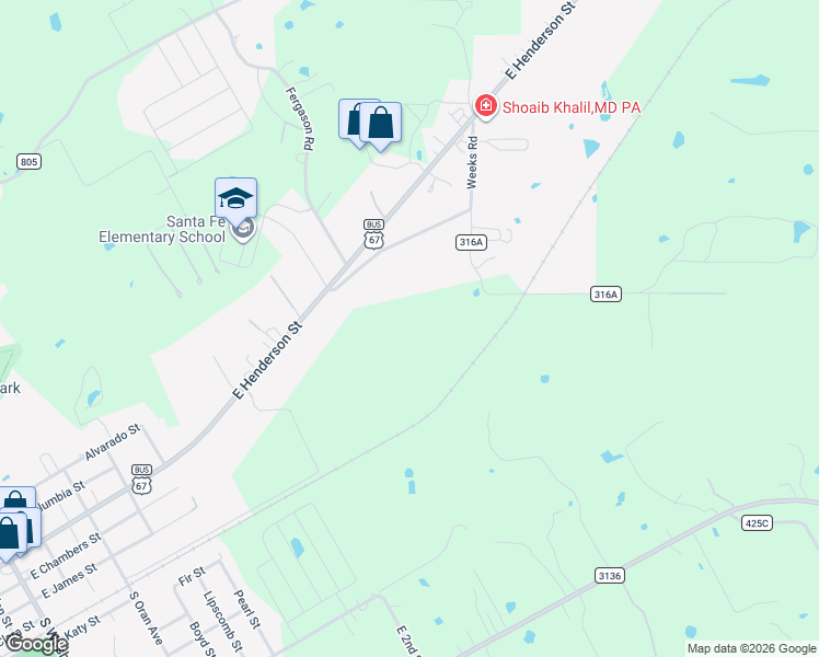 map of restaurants, bars, coffee shops, grocery stores, and more near 1720 Moore Rd in Cleburne