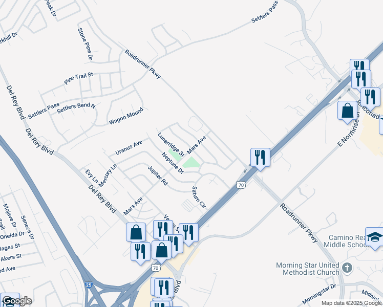 map of restaurants, bars, coffee shops, grocery stores, and more near 3293 Solarridge Street in Las Cruces
