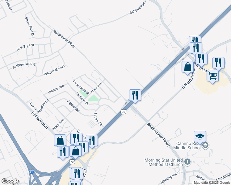 map of restaurants, bars, coffee shops, grocery stores, and more near 3224 Eagle Ridge Drive in Las Cruces