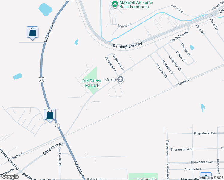 map of restaurants, bars, coffee shops, grocery stores, and more near 3205 Margaret Ann Drive in Montgomery