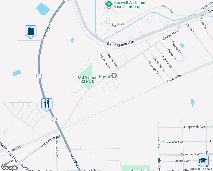 map of restaurants, bars, coffee shops, grocery stores, and more near 3205 Margaret Ann Dr in Montgomery