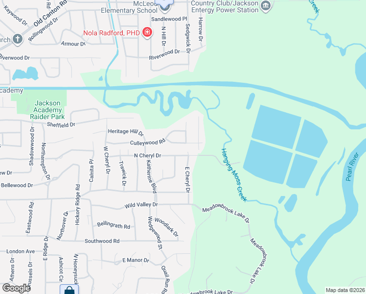 map of restaurants, bars, coffee shops, grocery stores, and more near 2437 Massena Drive in Jackson