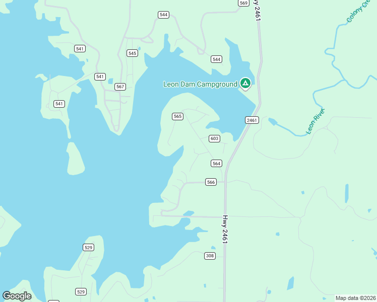 map of restaurants, bars, coffee shops, grocery stores, and more near 207A County Road 564 in Eastland