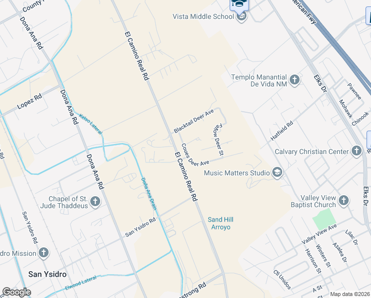 map of restaurants, bars, coffee shops, grocery stores, and more near Coues Deer Aveunue in Las Cruces