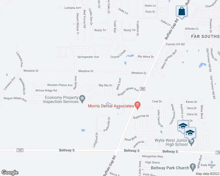 map of restaurants, bars, coffee shops, grocery stores, and more near 7310 Janna Drive in Abilene